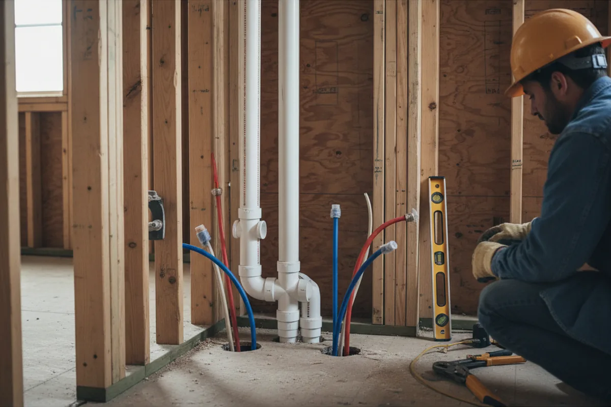Drain and supply rough-in during Toilet Repair and Installation in Anderson